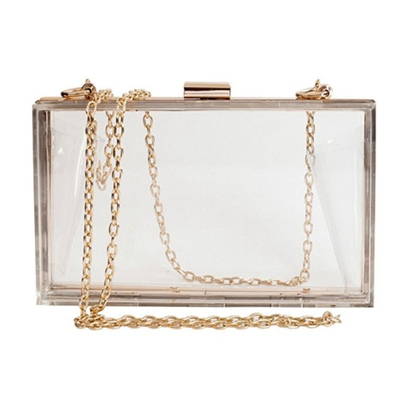 Womens "Emma" Clear Clutch Box Crossbody - Picture 2 of 5